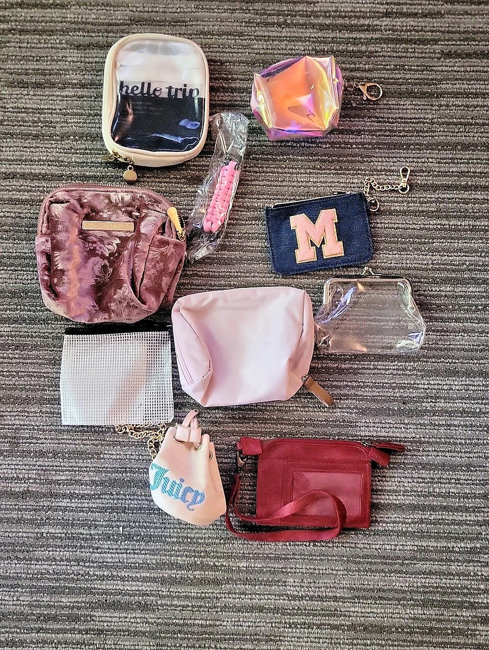 Mini Pouch Haul Including...Juicy Couture Assorted Mini Bags Pink & Red